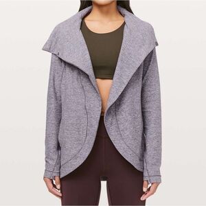 NWOT Lululemon Heathered Graphite Purple Rulu Rally Wrap Light Jacket Size 8